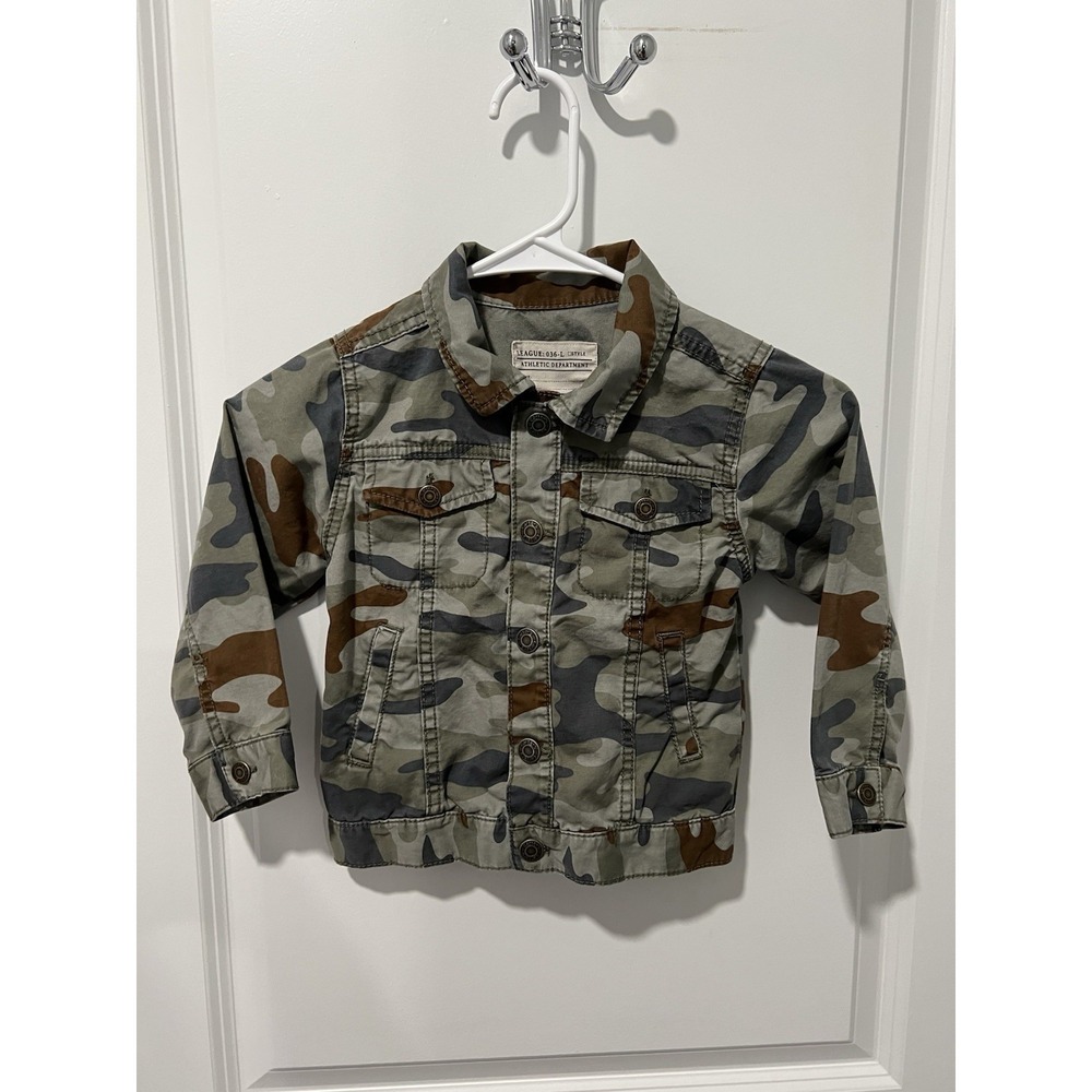 ✨ League Athletic Dept. Camo Snap Front‎ Childrens Size 4T Jacket Shirt